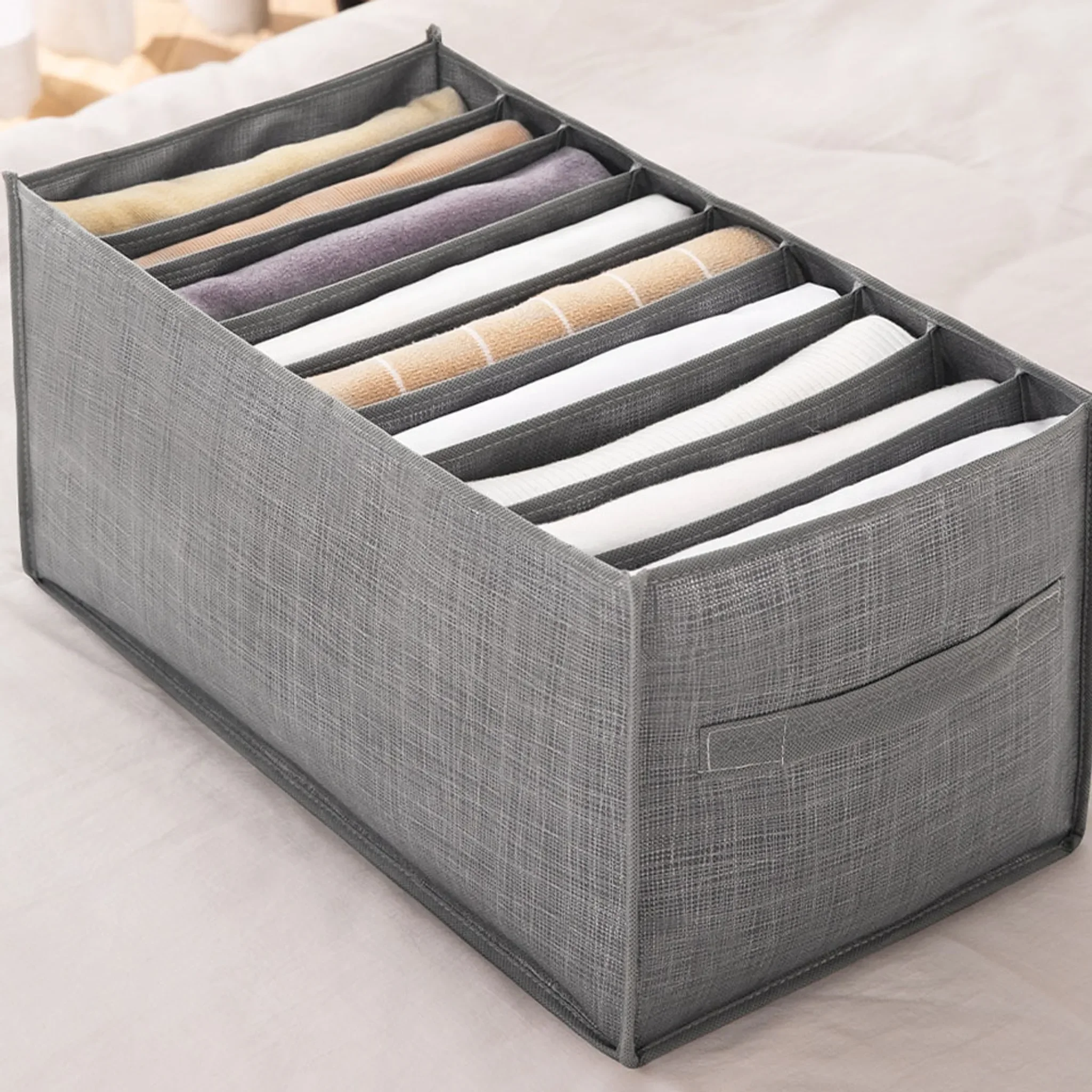 Stapelbarer Kleiderschrank-Organizer – 9 Fächer, dunkelgrau
